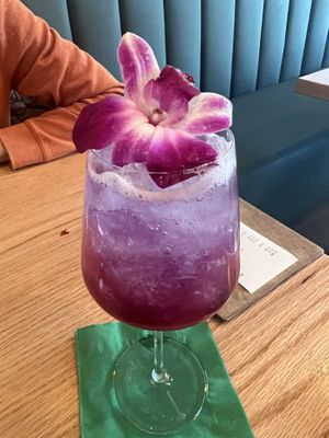 Butterfly pea tea cocktail  at Graze Kitchen  in Las Vegas