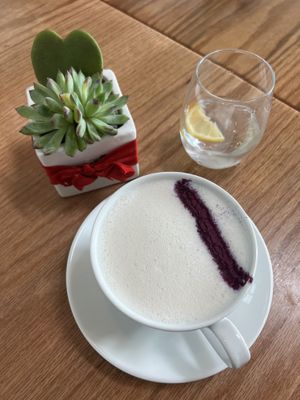 Moon milk lavender tea latte   at Graze Kitchen  in Las Vegas