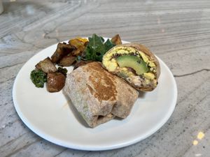 Breakfast burrito with just egg   at Graze Kitchen  in Las Vegas