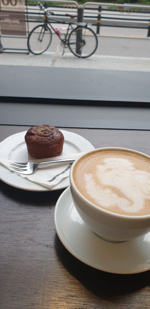 Banana Bread and a Vanilla Latte with Oat Milk at I am Lion - Welcome Back! in Seoul