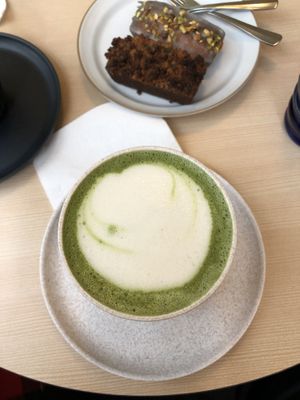 Oat Green tea latte at Godny Cafe in Seoul