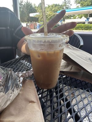 Iced latte   at Dulce Vegan Bakery and Cafe in Atlanta