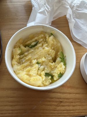 Cheezy grits with jalapeños   at Dulce Vegan Bakery and Cafe in Atlanta