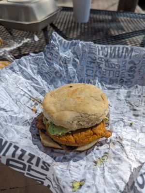 Bacon and egg sandwich at Dulce Vegan Bakery and Cafe in Atlanta