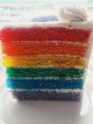 pride cake.  at Dulce Vegan Bakery and Cafe in Atlanta