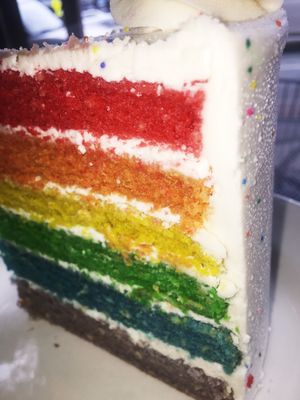 pride cake.  at Dulce Vegan Bakery and Cafe in Atlanta