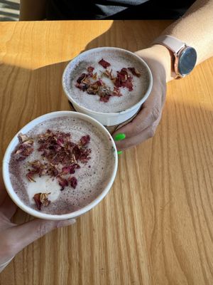 Unicorn lattes  at Dulce Vegan Bakery and Cafe in Atlanta