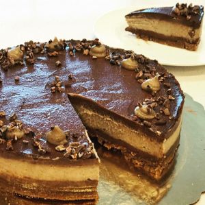 My birthday raw gluten free cheesecake  at Dulce Vegan Bakery and Cafe in Atlanta