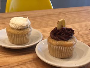 Lemon and Banana Chocolate cupcake at Dulce Vegan Bakery and Cafe in Atlanta