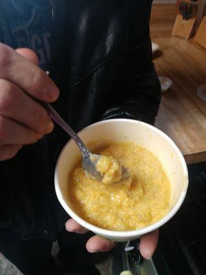 Cheesy grits! at Dulce Vegan Bakery and Cafe in Atlanta