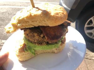 Breakfast sandwich  at Dulce Vegan Bakery and Cafe in Atlanta