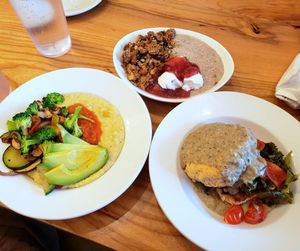 VEGAN breakfast in Atlanta at Dulce Vegan Bakery & Cafe: This place is hopping with people excited to kickstart their day with cruelty-free, hearty, and delicious food!  The 5 of u at Dulce Vegan Bakery and Cafe in Atlanta