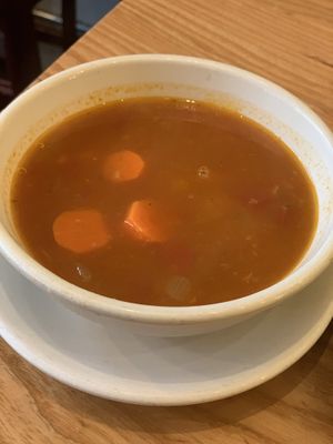 Soup of the day!!! Curry Chipotle Chickpea soup at Dulce Vegan Bakery and Cafe in Atlanta