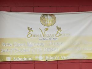 Outside  at Eden's Vegan Eatery in St Croix