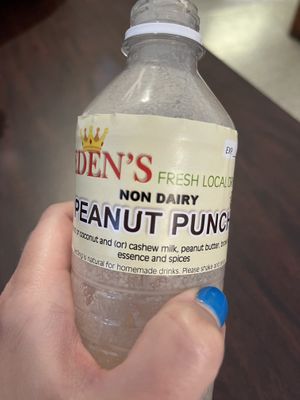 Peanut punch   at Eden's Vegan Eatery in St Croix