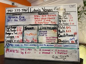 Menu   at Eden's Vegan Eatery in St Croix