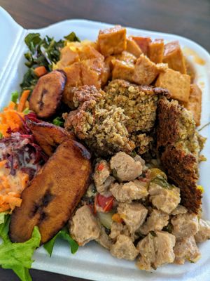Large platter at Eden's Vegan Eatery in St Croix