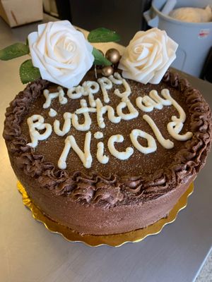 Catered Birthday Chocolate cake at Eden's Vegan Eatery in St Croix