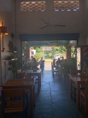 View from the inside looking out  at The Waffle Spot in Puerto Escondido