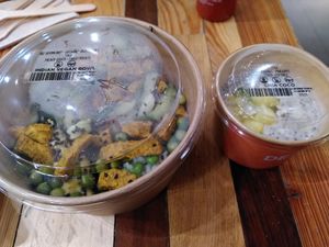 Indian vegan bowl and chia coco bowl (Dec 2021) at Exki - Saint-Lazare in Paris