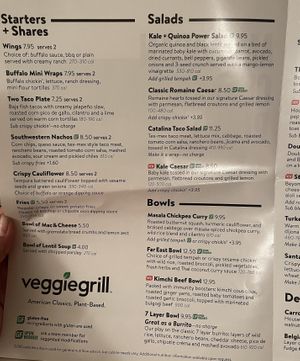Food Options  at Veggie Grill - Farmers Market in Los Angeles