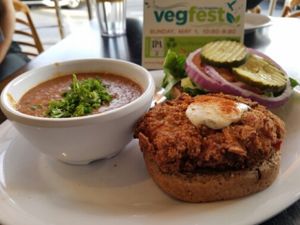 Vegan Crab Cake at Veggie Grill - Farmers Market in Los Angeles