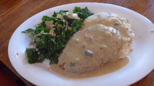 amazing "chicken", mashed potatoes and gravy at Veggie Grill - Farmers Market in Los Angeles