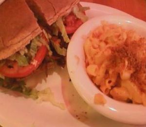 carne asada with mac n cheese at Veggie Grill - Farmers Market in Los Angeles