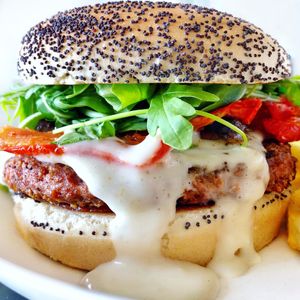 The Luxe Truffle Burger  at Veggie Grill - Farmers Market in Los Angeles