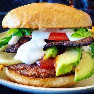 Vegan Steakhouse Beyond Burger  at Veggie Grill - Farmers Market in Los Angeles