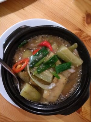 Aubergine with garlic at Thanh Binh in North West London