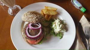 mushroom burger  at Chīsù De - Veggie Table in Beijing