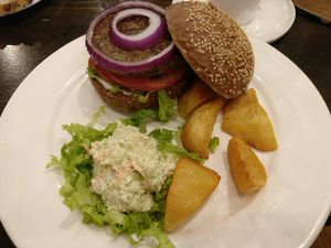 Mushroom burger at Chīsù De - Veggie Table in Beijing