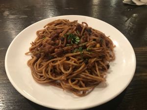 Sun dried tomato pasta  at Chīsù De - Veggie Table in Beijing