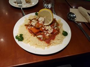 Couscous. Tasty with strong tomato sauce. 7/10 at Chīsù De - Veggie Table in Beijing