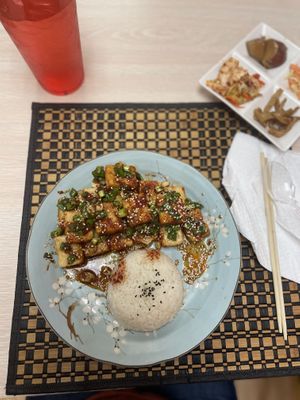 Tofu was sooo amazingggg!!! Their kimchi was delicious!!!! at Cypress Cafe in San Antonio