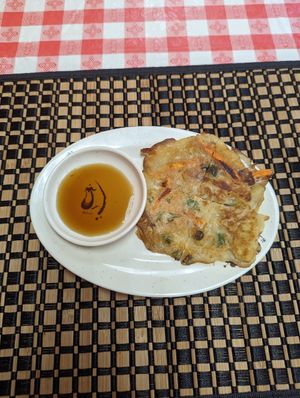 Scallion pancake appetizer (free!) at Cypress Cafe in San Antonio