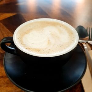 oat latte at Vivi's Veggie in Seoul