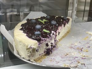 Wild blueberry cheesecake   at Vivi's Veggie in Seoul