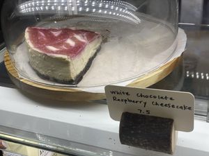 White chocolate raspberry cheesecake  at Vivi's Veggie in Seoul
