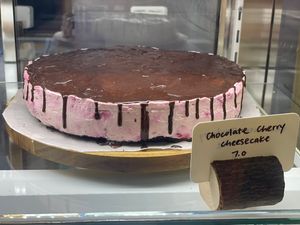 Yum yum chocolate cherry cheese cake!   at Vivi's Veggie in Seoul