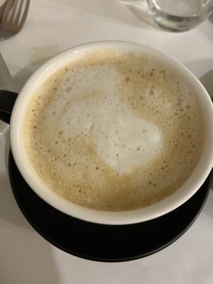 Almond milk decaf latte no sweetener!  My kinda drink lol  at Vivi's Veggie in Seoul