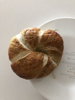 The bomb pretzel roll!!  at Vivi's Veggie in Seoul