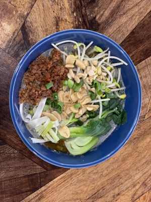 Black sesame ramen. Not a regular menu. There are fixed weekends menu and different menus.   at Vivi's Veggie in Seoul