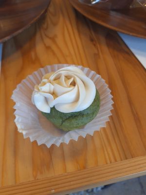Matcha with soy milk whip at Panda Pool Muffin in Gifu