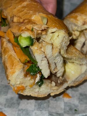 Tofu banh mi w vegan mayo  at Pho Banh Mi Cafe in Oak Lawn