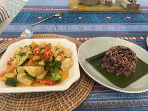 Red curry (Vegetable stir fry with a touch of light chili)  at Soul Phuket in Phuket