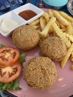 Spinach and cheese croquettes, fries  at Soul Phuket in Phuket