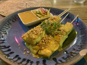Satay tofu skewers. Not bad   at Soul Phuket in Phuket