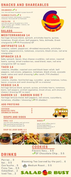 Menu 2/2 at Salad or Bust in Colorado Springs
